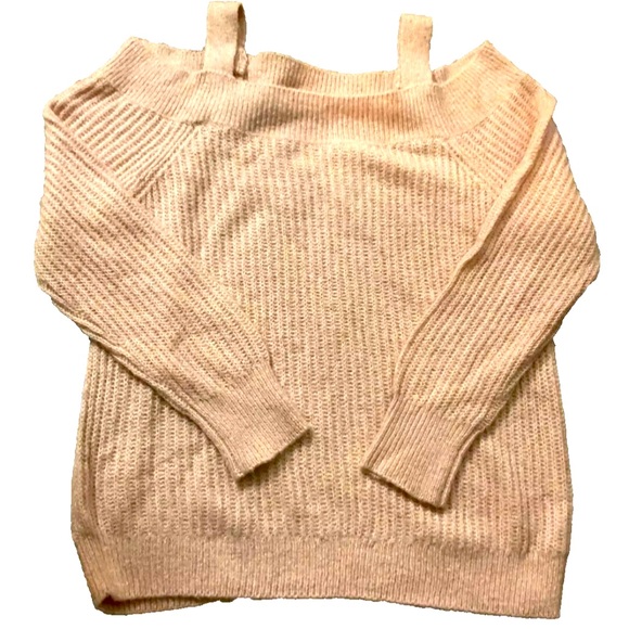 INC International Concepts Sweaters - INC Cold Shoulder Sweater Pink Shimmer XL